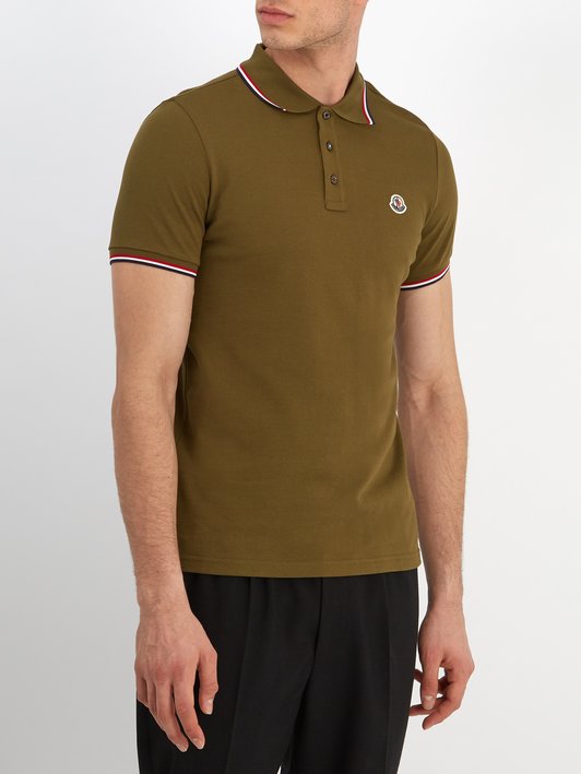 Moncler Maglia logo-appliqué cotton-piqué polo shirt 
