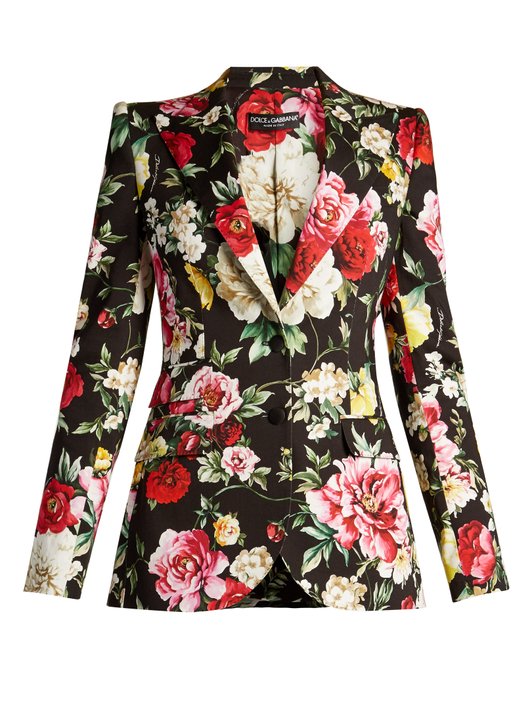 Dolce & Gabbana Floral-print peak-lapel blazer