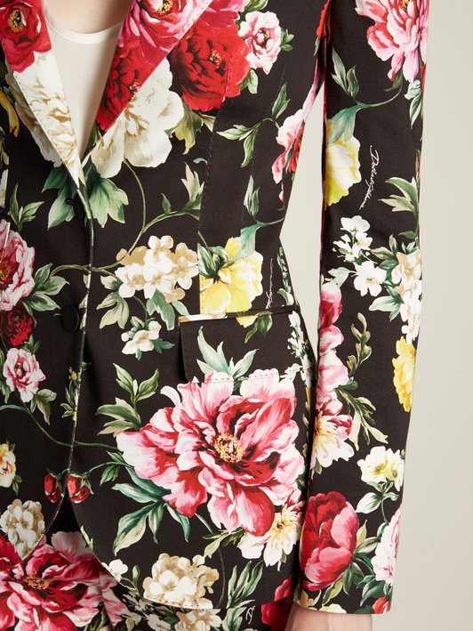 Dolce & Gabbana Floral-print peak-lapel blazer