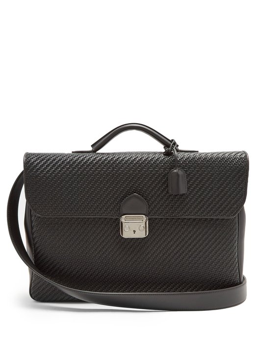 Ermenegildo Zegna Woven-leather briefcase