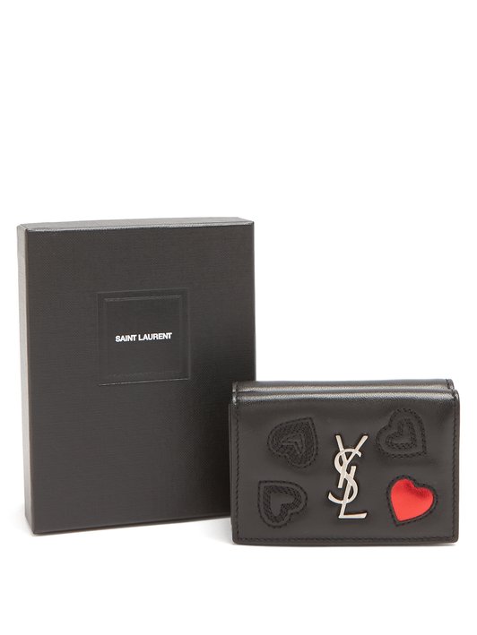 Saint Laurent Heart-embossed leather wallet