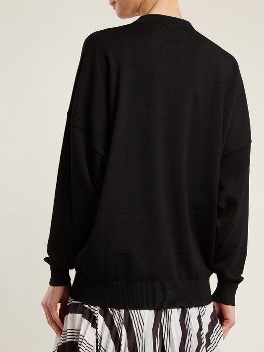 Balenciaga Logo-embroidered wool sweater  