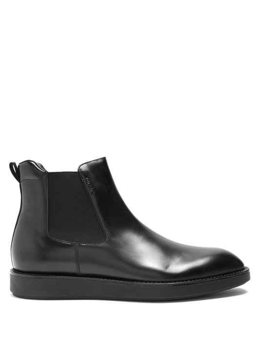 GIÀY PRADA Raised-sole leather chelsea boots