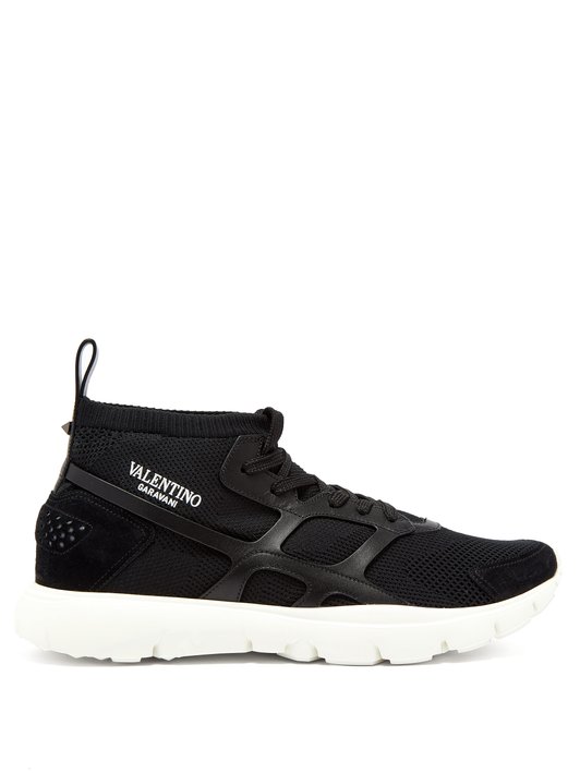 Valentino Sound High knitted trainers