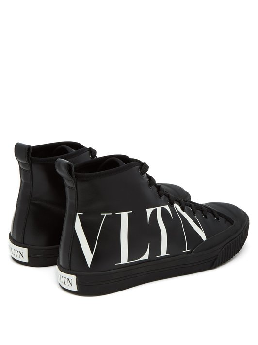 Valentino Logo leather high-top trainers