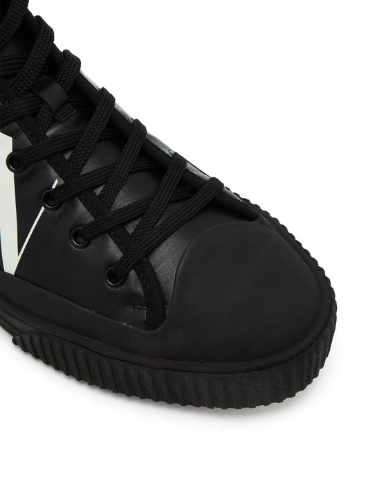 Valentino Logo leather high-top trainers