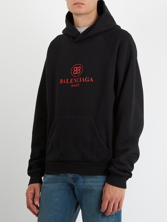 Balenciaga BB-print hooded sweatshirt