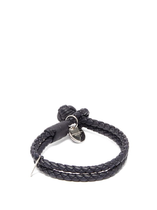Bottega Veneta Double-wrap leather bracelet