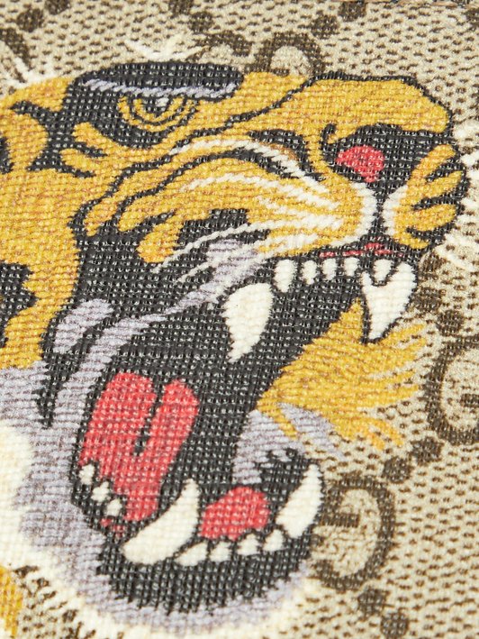 Gucci GG Supreme tiger-print canvas wallet