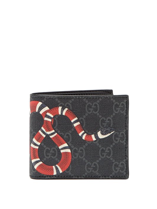 Gucci GG supreme snake print wallet