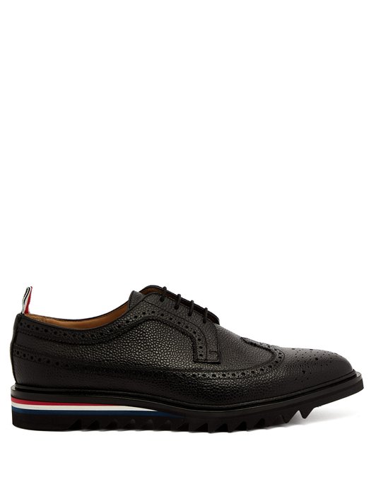 Thom Browne Longwing stacked-sole pebbled-leather brogues