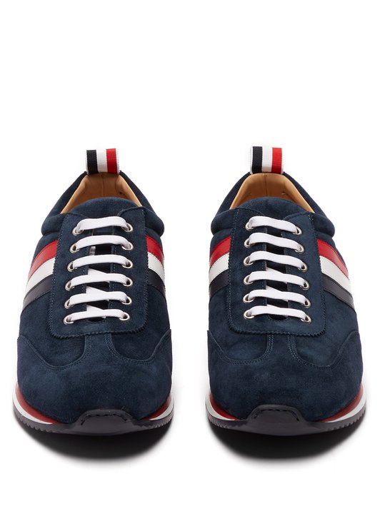 Thom Browne Low-top suede and calf-leather trainers