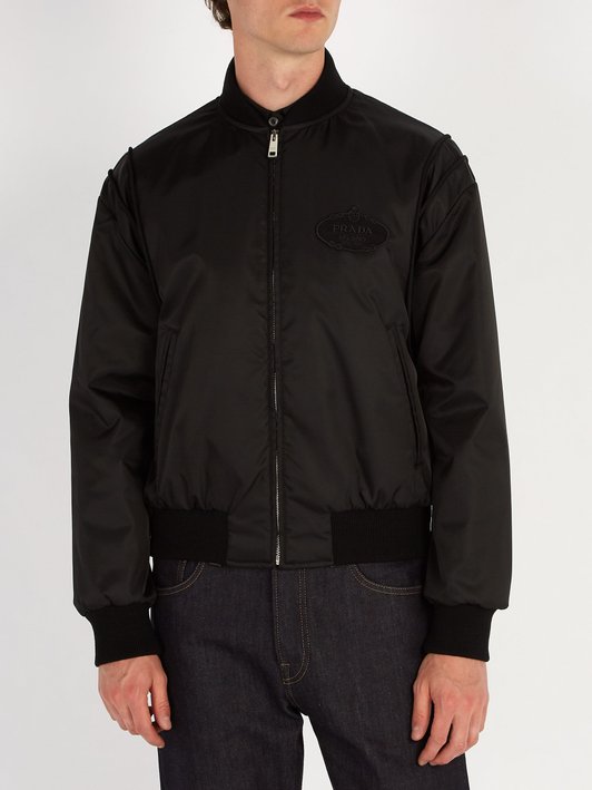 Prada Logo-embroidered bomber jacket