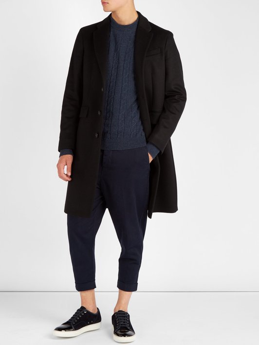 Burberry Single-breasted wool and cashmere blend overcoat 