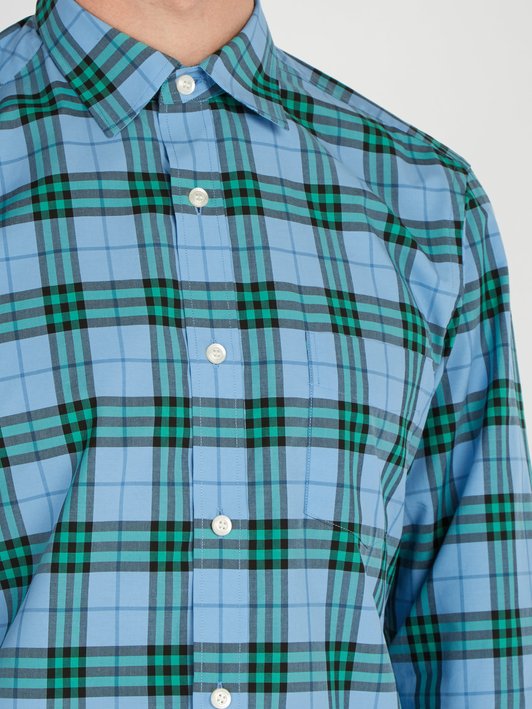 Burberry Point-collar checked cotton shirt