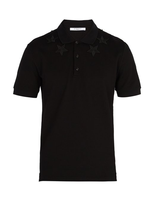 Givenchy  Star-embroidered cotton polo shirt