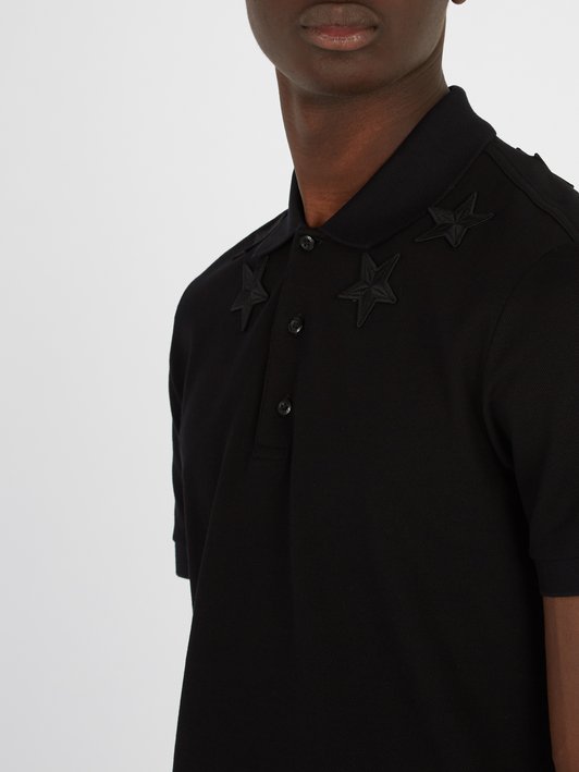Givenchy  Star-embroidered cotton polo shirt