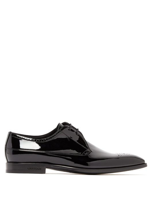 GIÀY BURBERRY Cranbrook patent-leather derby shoes