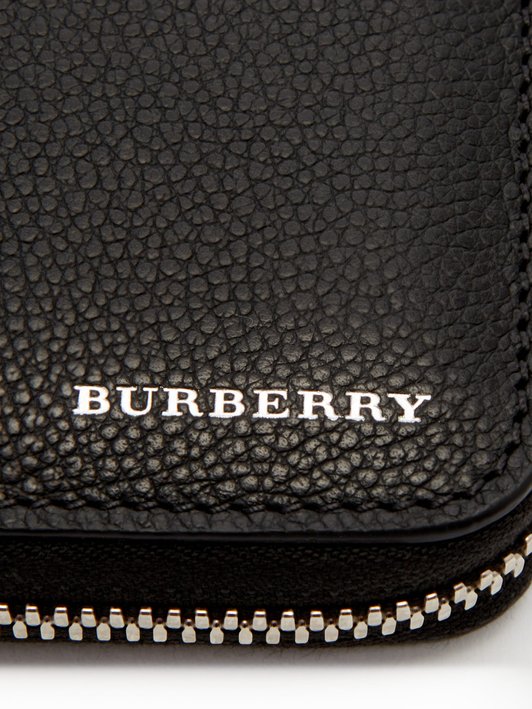 Burberry Grained leather zip-around wallet