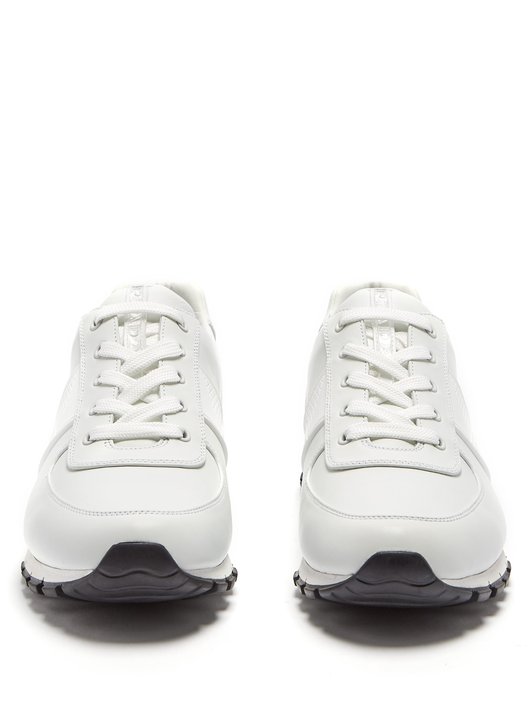 Prada White low-top leather trainers