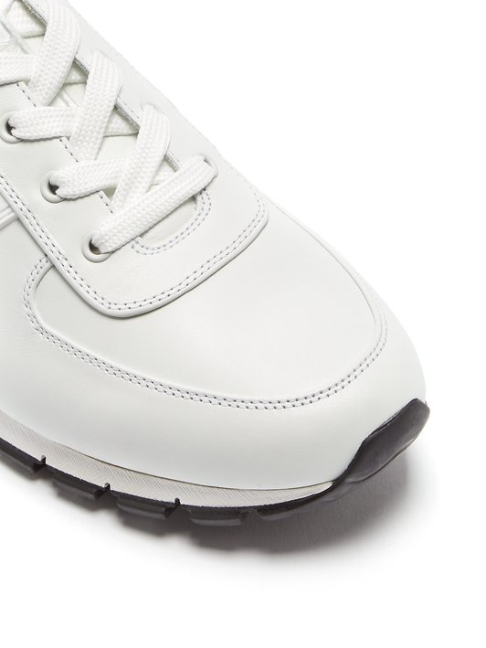 Prada White low-top leather trainers