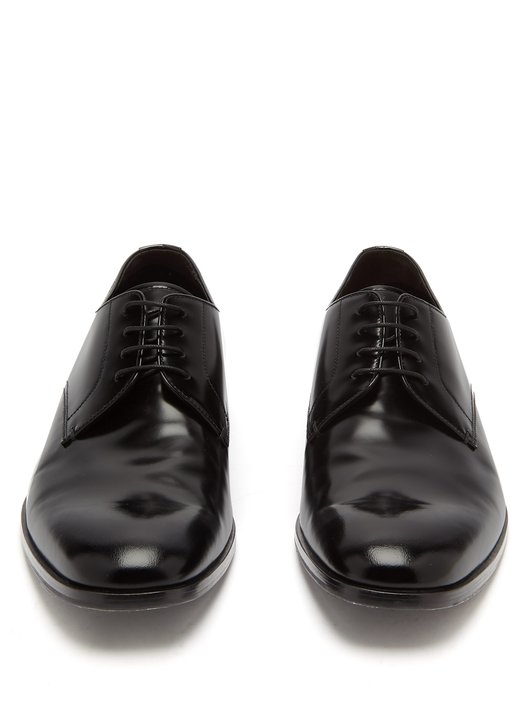 Prada Polished-leather derby shoes