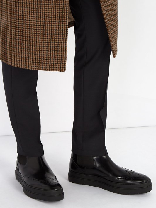 Prada Raised-sole leather chelsea boots
