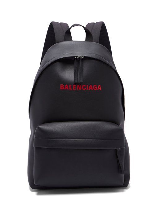 City leather backpack Balenciaga Blue in Leather  31443565