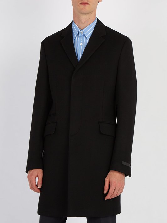 Prada Single-breasted wool and cashmere overcoat