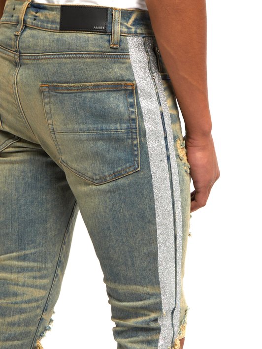 amiri glitter stripe jeans