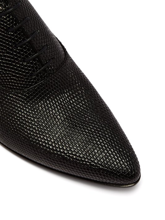 Saint Laurent Hopper lizard leather derby shoes