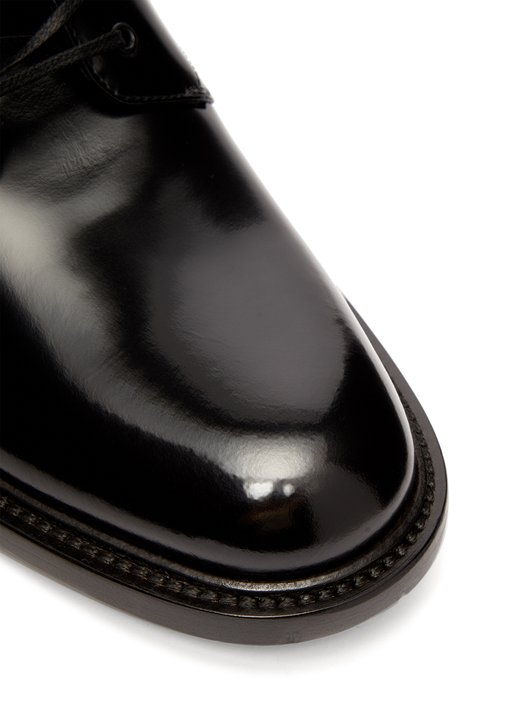 Saint Laurent Army patent-leather lace-up boots