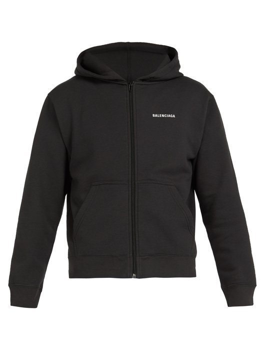 Balenciaga Logo-printed cotton-blend hooded sweatshirt