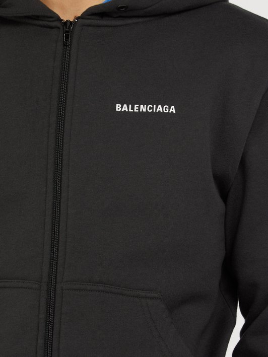 Balenciaga Logo-printed cotton-blend hooded sweatshirt