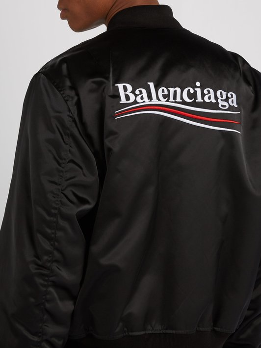 Balenciaga Logo-embroidered nylon bomber jacket