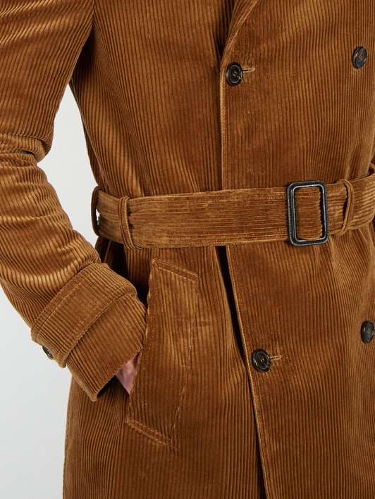 Saint Laurent Double-breasted corduroy trench coat