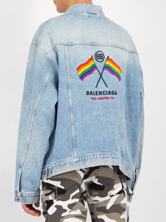 Balenciaga Embroidered oversized denim jacket 