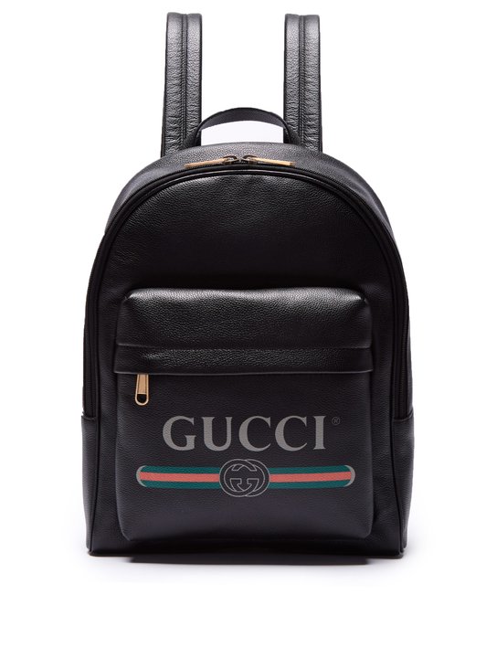 Gucci Logo-printed leather backpack