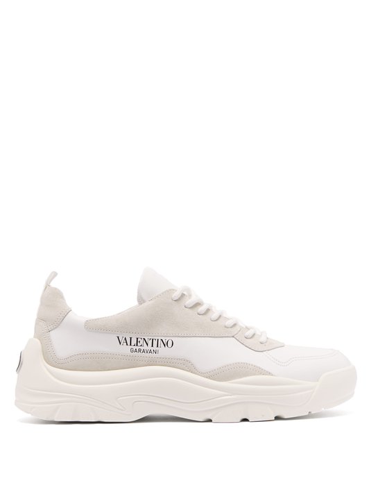 Valentino Gumboy chunky leather and suede trainers