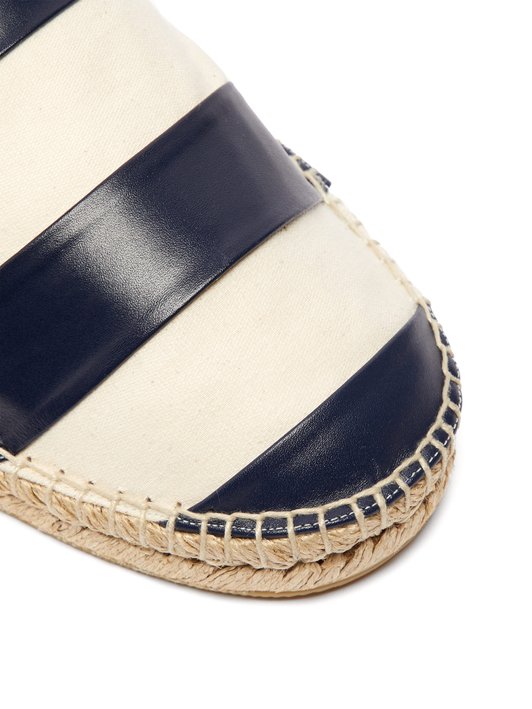 Valentino Striped leather and canvas espadrilles