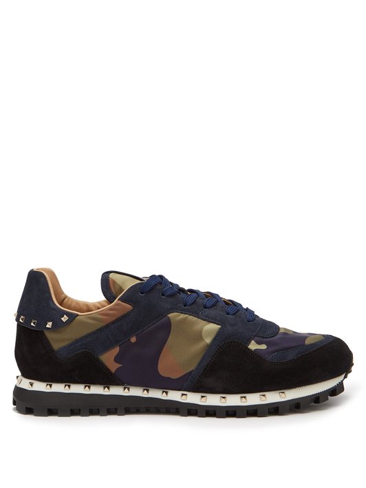 Valentino Camouflage Rockstud low-top trainers