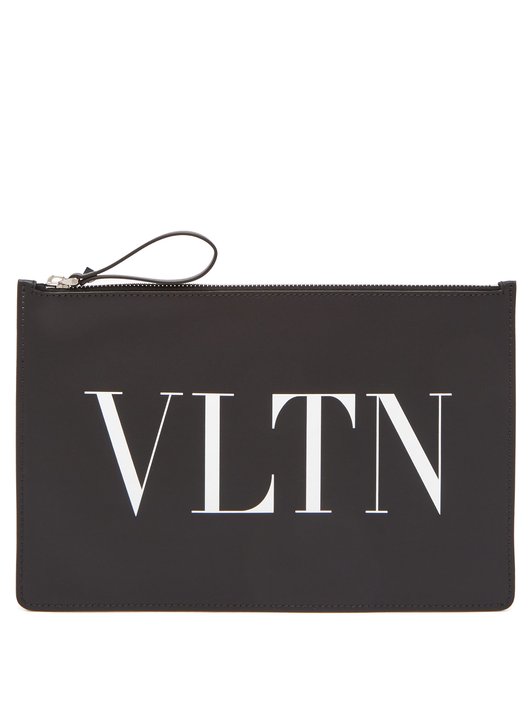 Valentino VLTN logo-print leather pouch