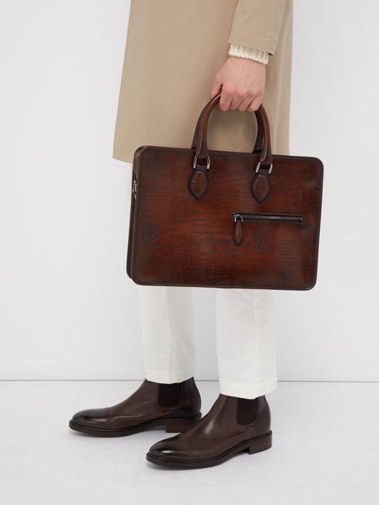 Berluti Un Jour Scritto mini leather briefcase