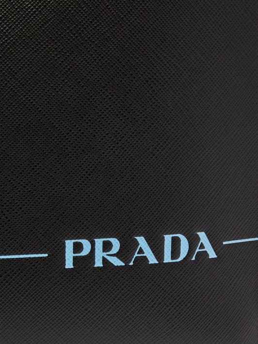 Prada Logo-debossed leather pouch