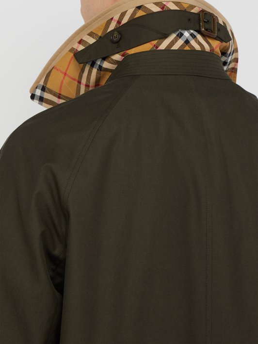 Burberry Contrast collar cotton-gabardine overcoat