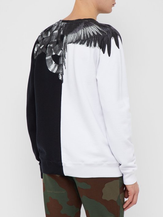 Marcelo Burlon Wings and snake-print cotton sweatshirt