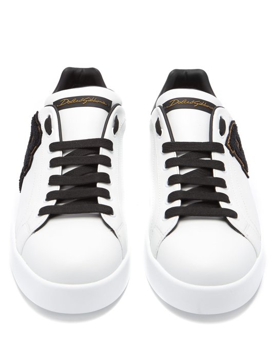 Dolce & Gabbana Logo-appliqué low-top leather trainers