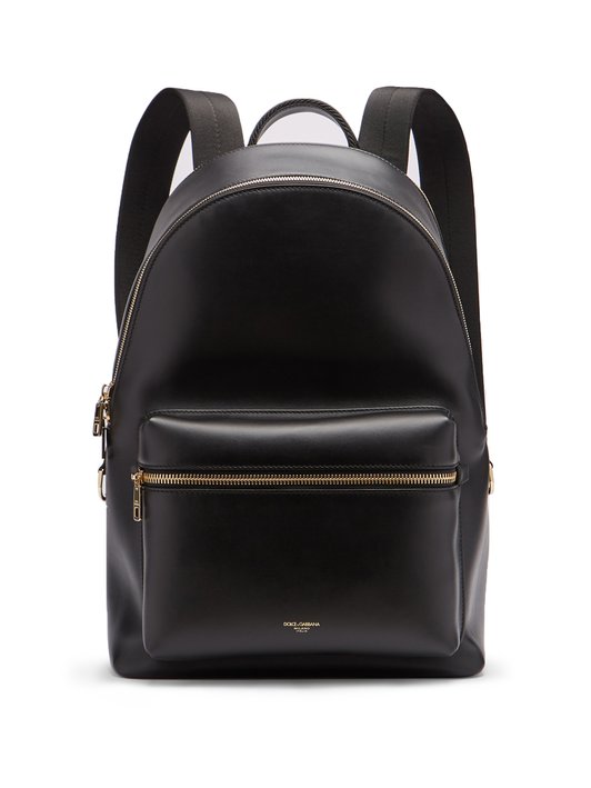 Dolce & Gabbana Vulcano foiled-logo leather backpack