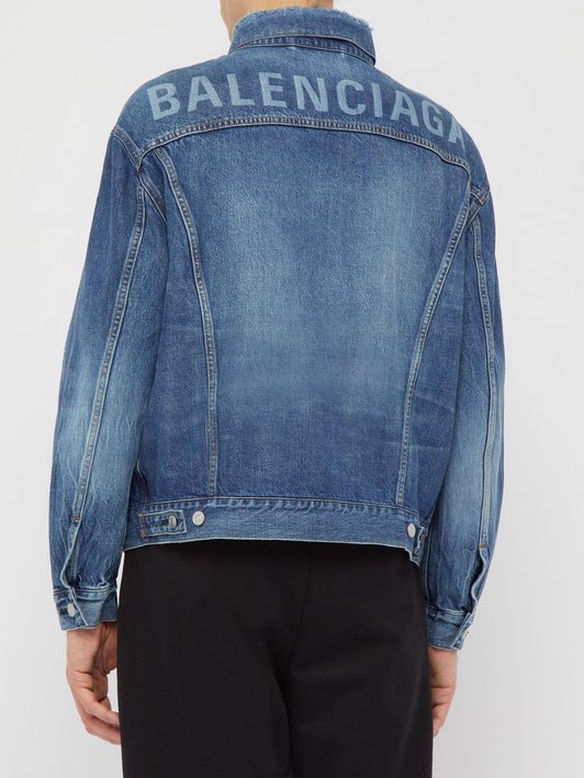 Balenciaga Washed-logo denim jacket