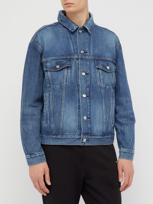 Balenciaga Washed-logo denim jacket